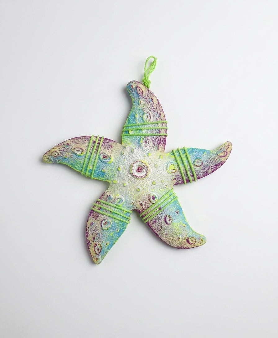 Artisanal Hand-Painted Starfish Wall Decor