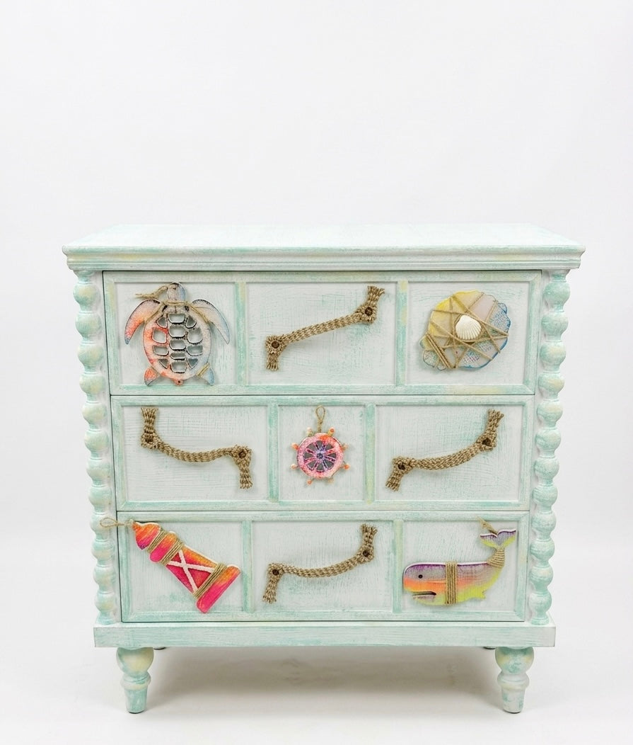 Nautical Charm Coastal 3-Drawer Dresser
