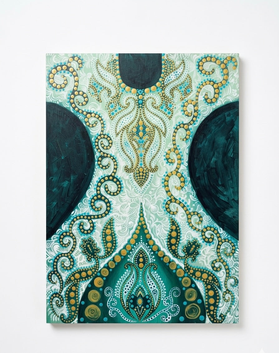 "Mystic Bloom" Mandala Canvas Wall Art (50x70 cm)