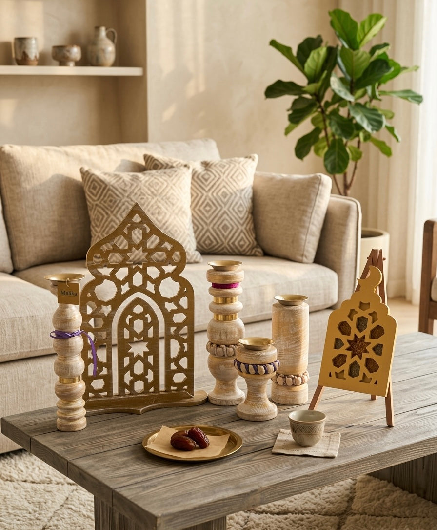 6-Piece Handcrafted Wooden Decor Set