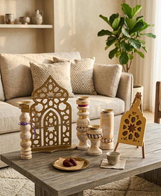 6-Piece Handcrafted Wooden Decor Set