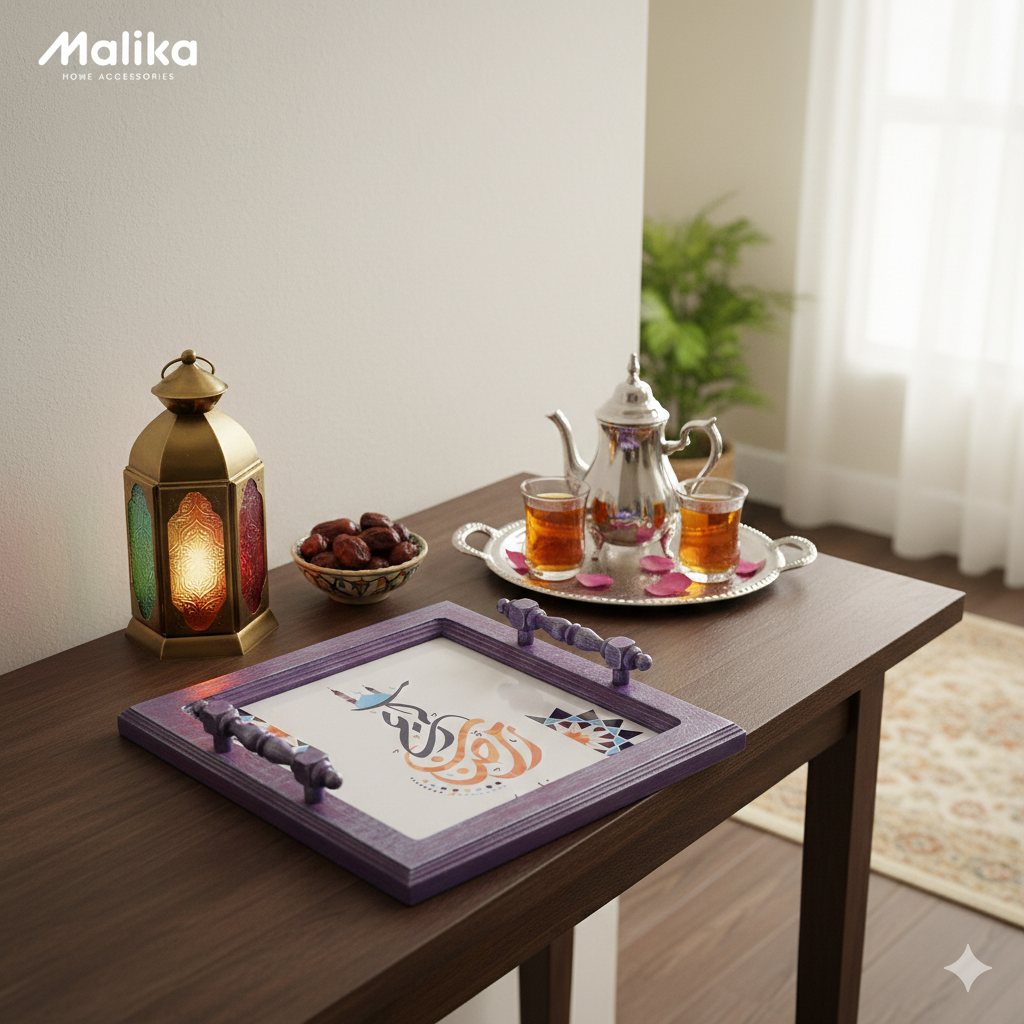 Ramadan Calligraphy Wooden Tray
