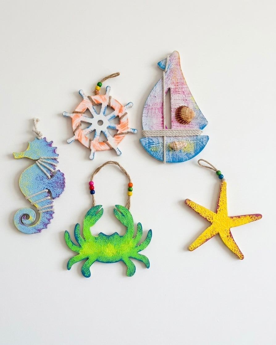 Coastal Charm Nautical Wall Art Set – 5 Pieces