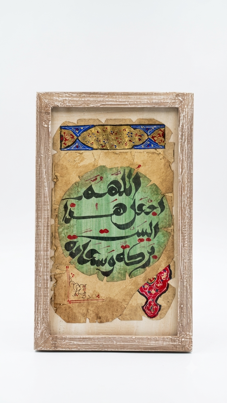 Handmade Islamic Calligraphy Wall Art – "Blessing & Happiness