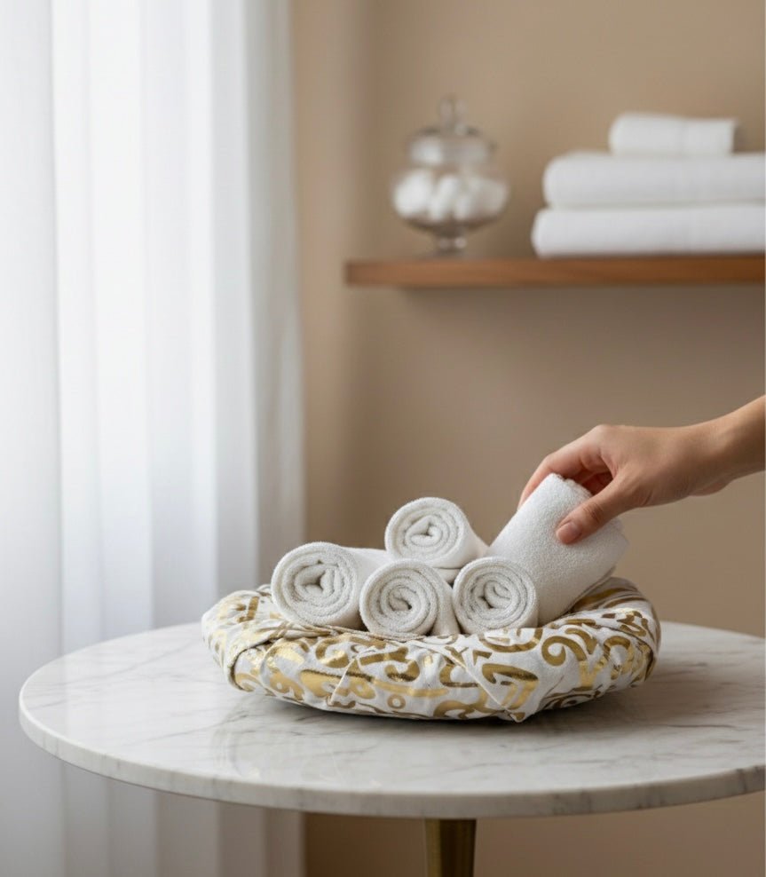 Oval Celestial Elegance Fabric Display Bowl