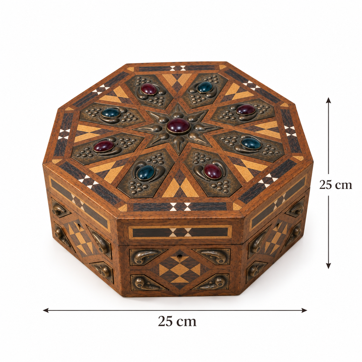 Moroccan-Inspired Inlaid Wooden Keepsake Box