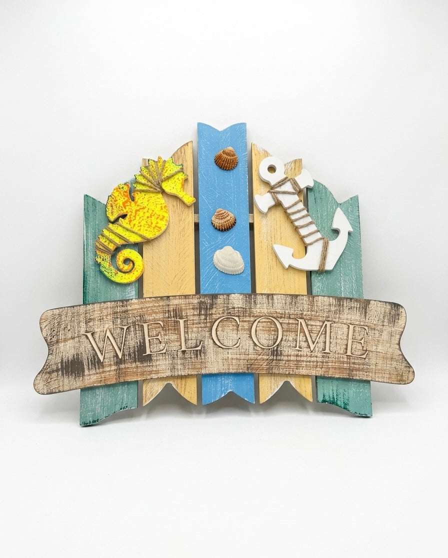 Artisanal Nautical Welcome Wall Art