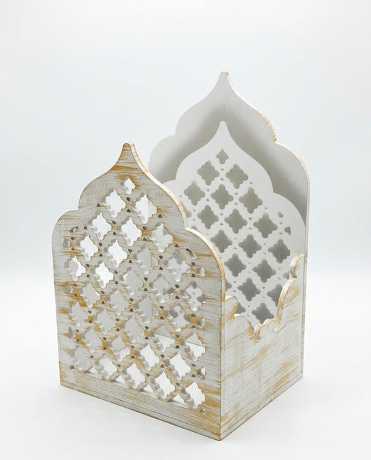 Aesthetic Arched Prayer Mat Organizer – Hand-Finished Wood