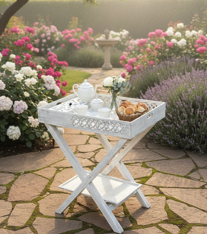 Tea Table with Removable Tray & Tea Box