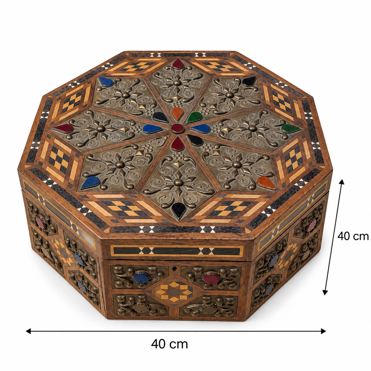 Moroccan-Inspired Inlaid Wooden Keepsake Box