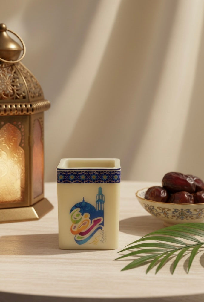 Eternal Glow: Ramadan Calligraphy Keepsake Candle