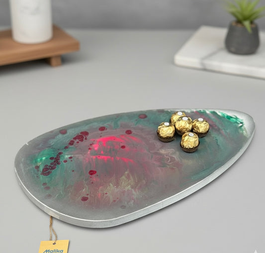 Artisan Abstract Wooden Serving Platter