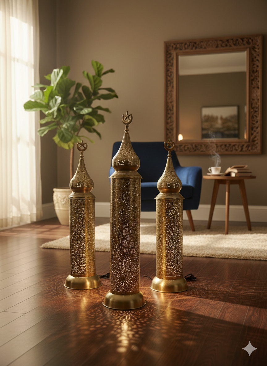 Celestial Filigree Floor Lantern – Moroccan-Inspired