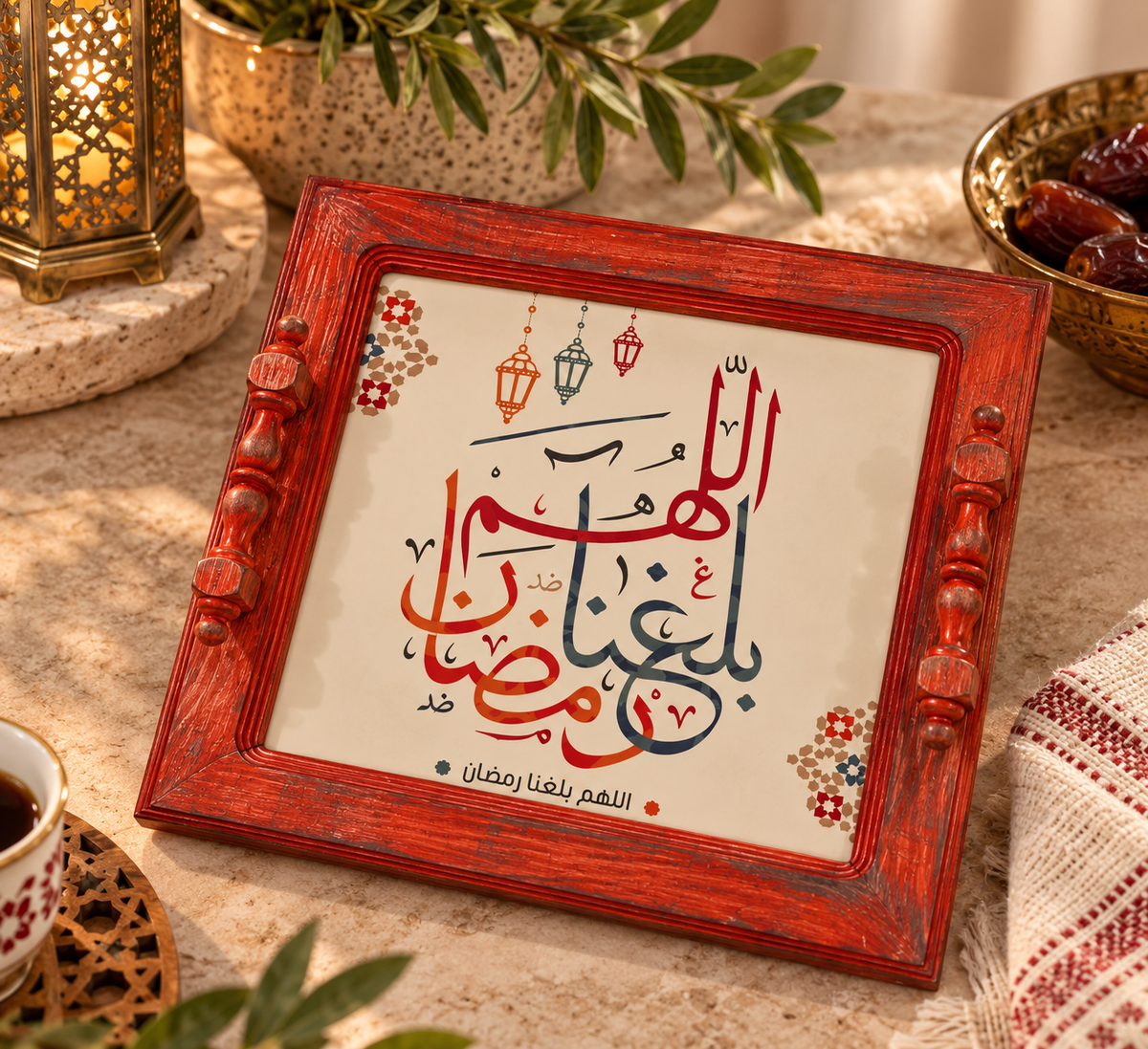 Ramadan Calligraphy Wooden Tray