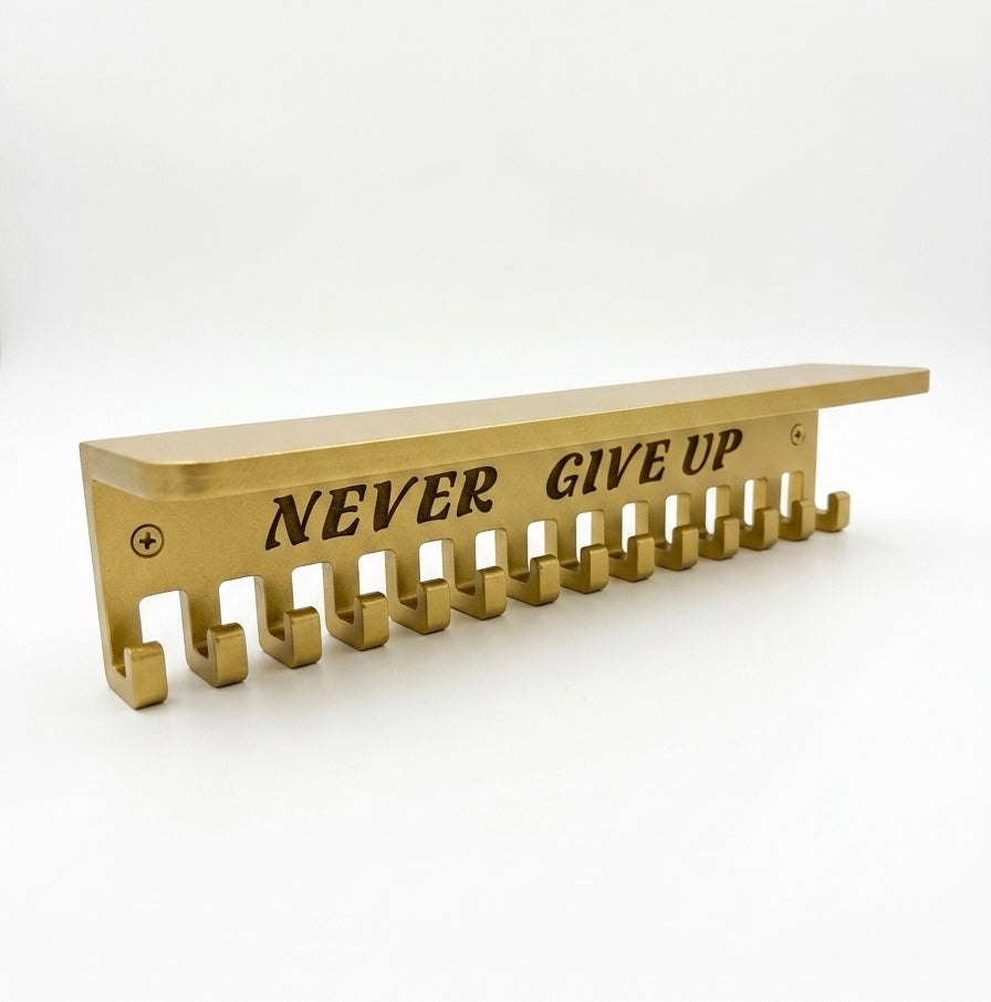 Triumph "Never Give Up" Medal Display & Trophy Shelf