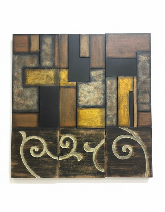 Artisan Geometric Wood Wall Trio