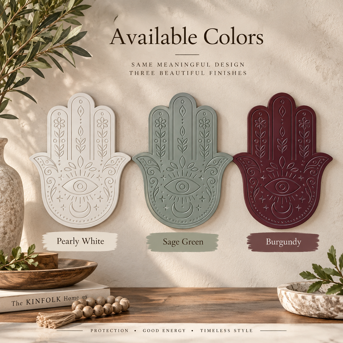 Sacred Hamsa Hand Tabletop & Wall Art Accent