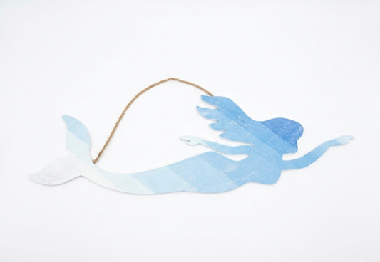 Artisanal Hand-Painted Mermaid Wall Decor