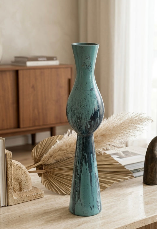 Abstract Silhouette Turquoise Patina Vase