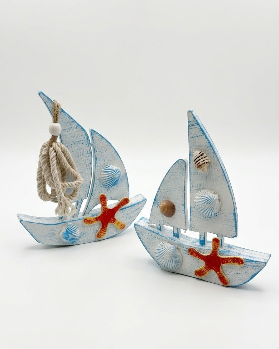 Nautical Wooden Sailboat Decor (30x25 cm)