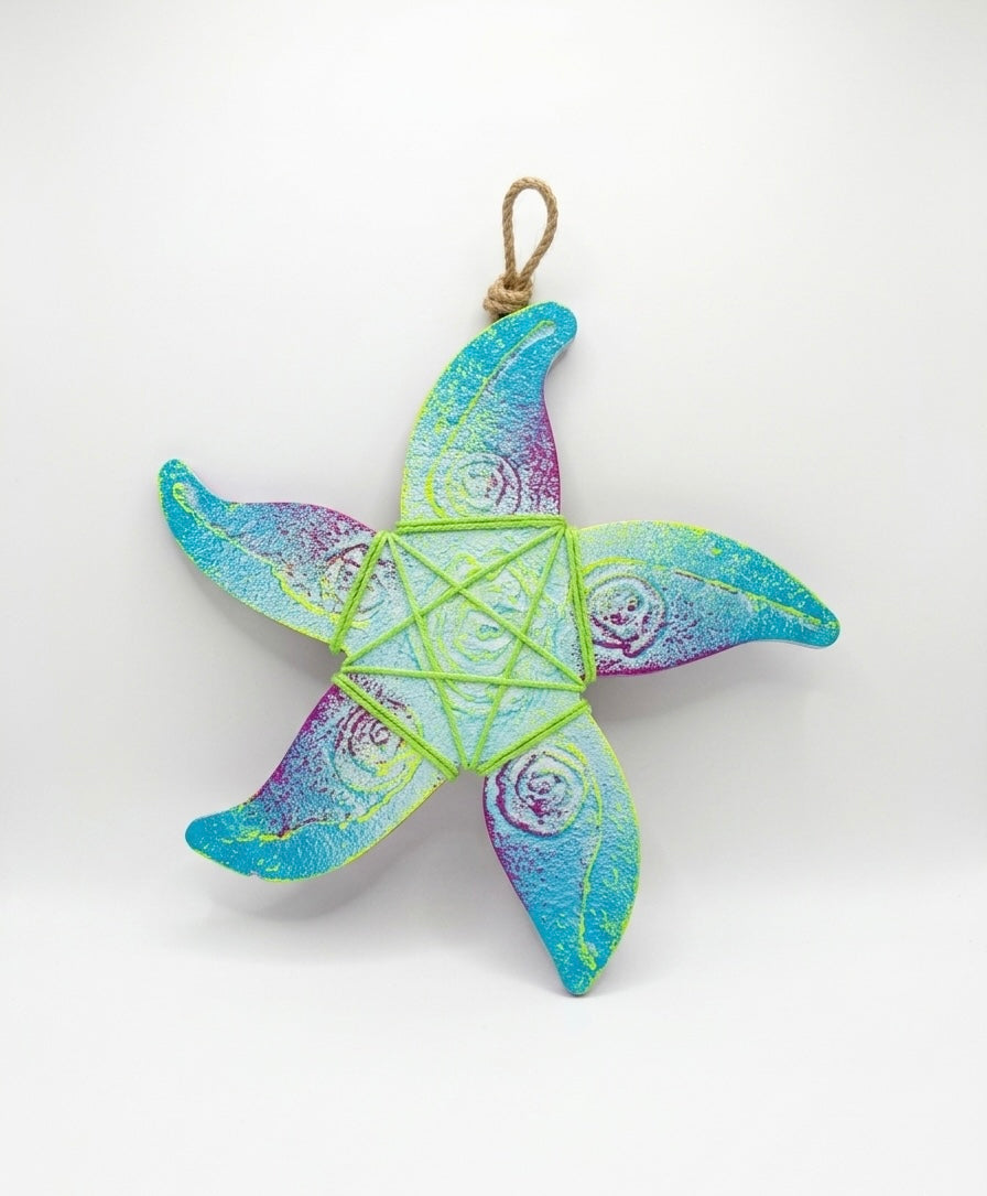 Artisanal Hand-Painted Starfish Wall Decor