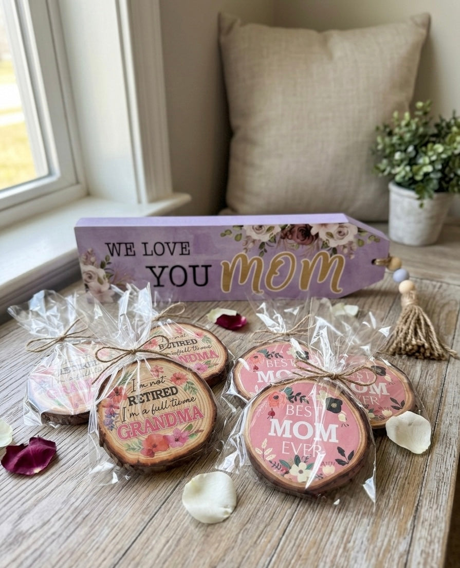 Whimsical Wood Slice Ornament & Sign Collection