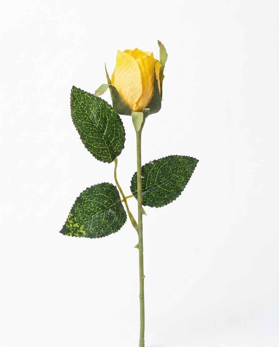 Petite Yellow Rose Bud – Single Artificial Stem