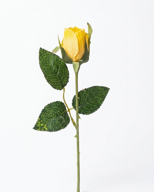 Petite Yellow Rose Bud – Single Artificial Stem