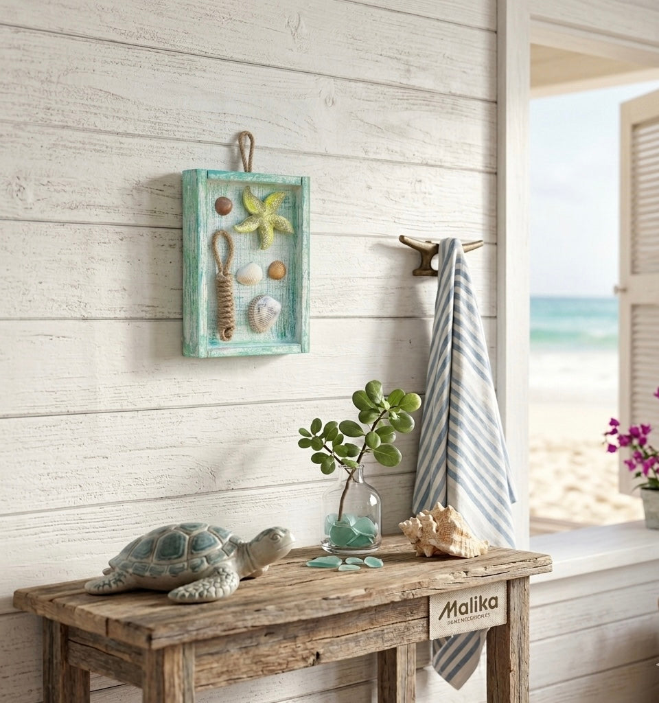 Malika Nautical "Starfish & Shells" Shadow Box Wall Decor