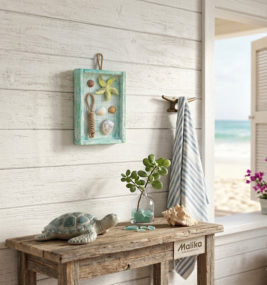 Malika Nautical "Starfish & Shells" Shadow Box Wall Decor