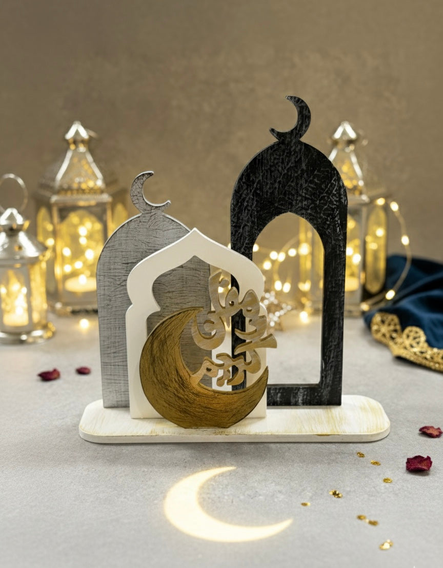 Ramadan Mubarak Layered Mosque Silhouette Stand