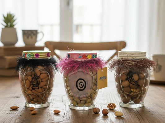 Artisan Hand-Painted Glass Jar Trio 