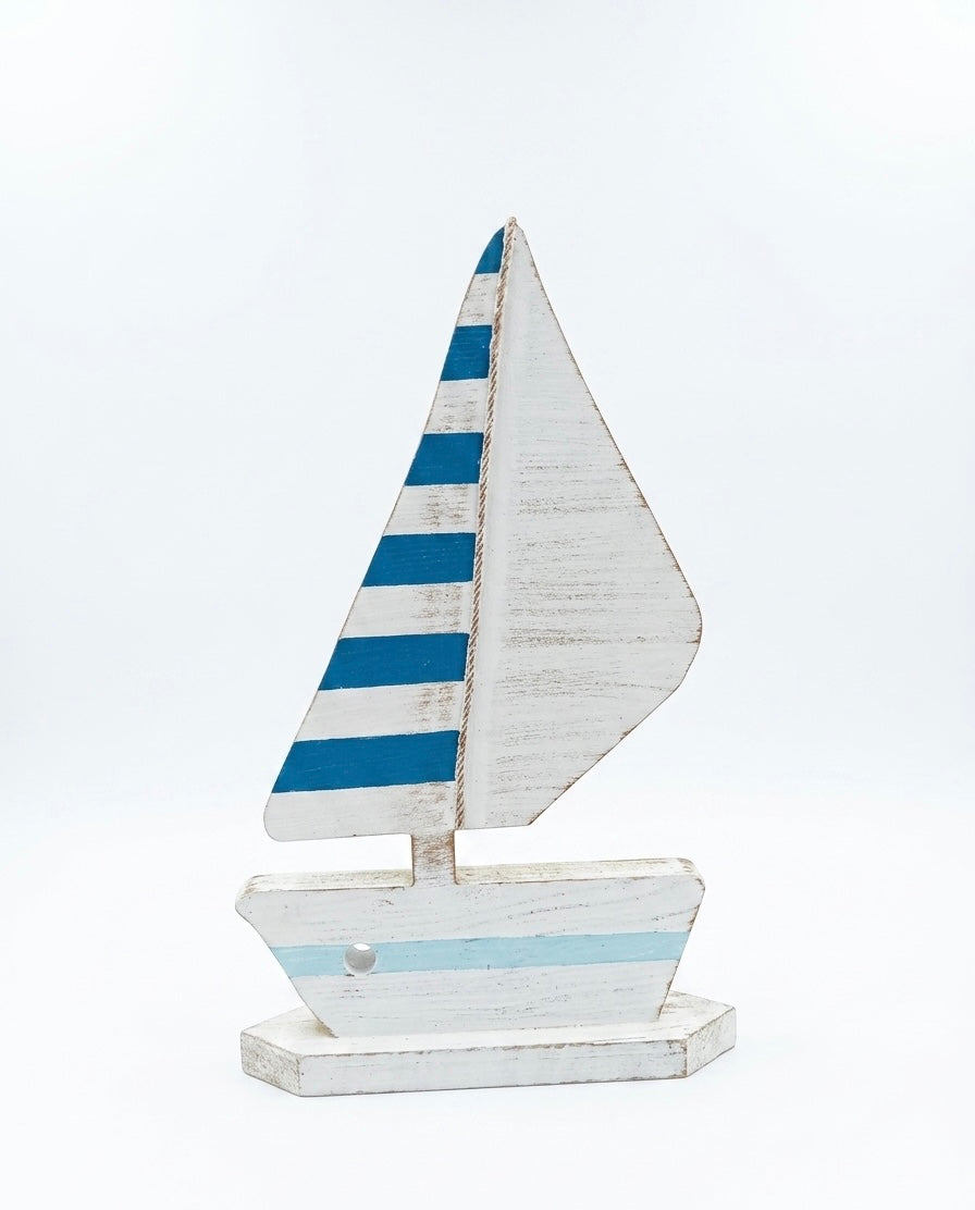 Handcrafted Wooden Sailboat Decor