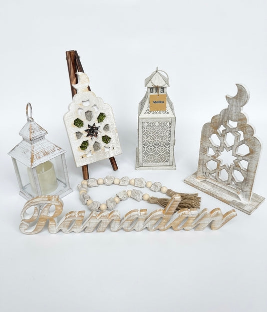 Rustic Artisan Ramadan Decor Ensemble – 6-Piece Handcrafted Set
