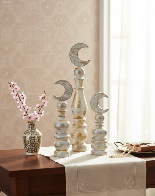 Artisan Crescent Moon Pedestal Trio