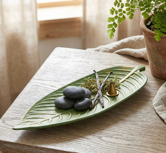 Verdant Leaf Decorative Tray