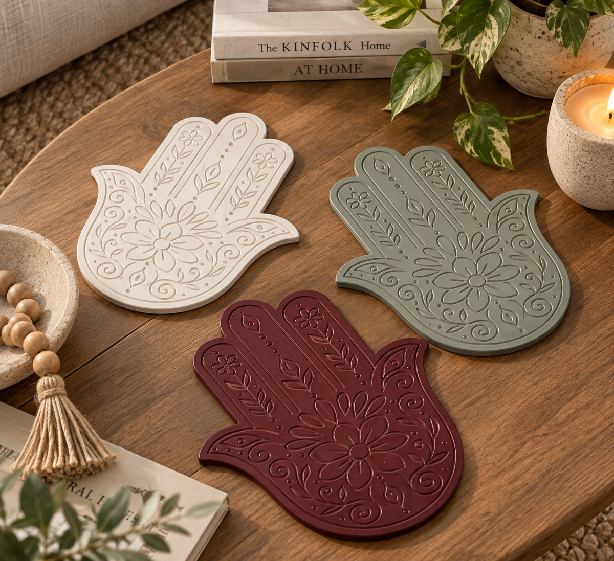Sacred Hamsa Hand Tabletop & Wall Art Accent