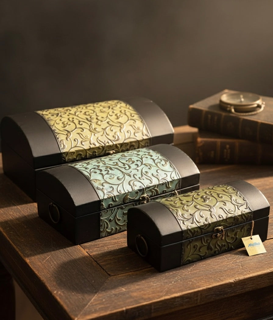 Vintage Heritage Embossed Storage Chests