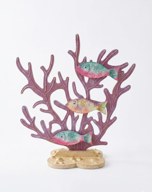 Coastal Coral & Fish Tabletop Accent