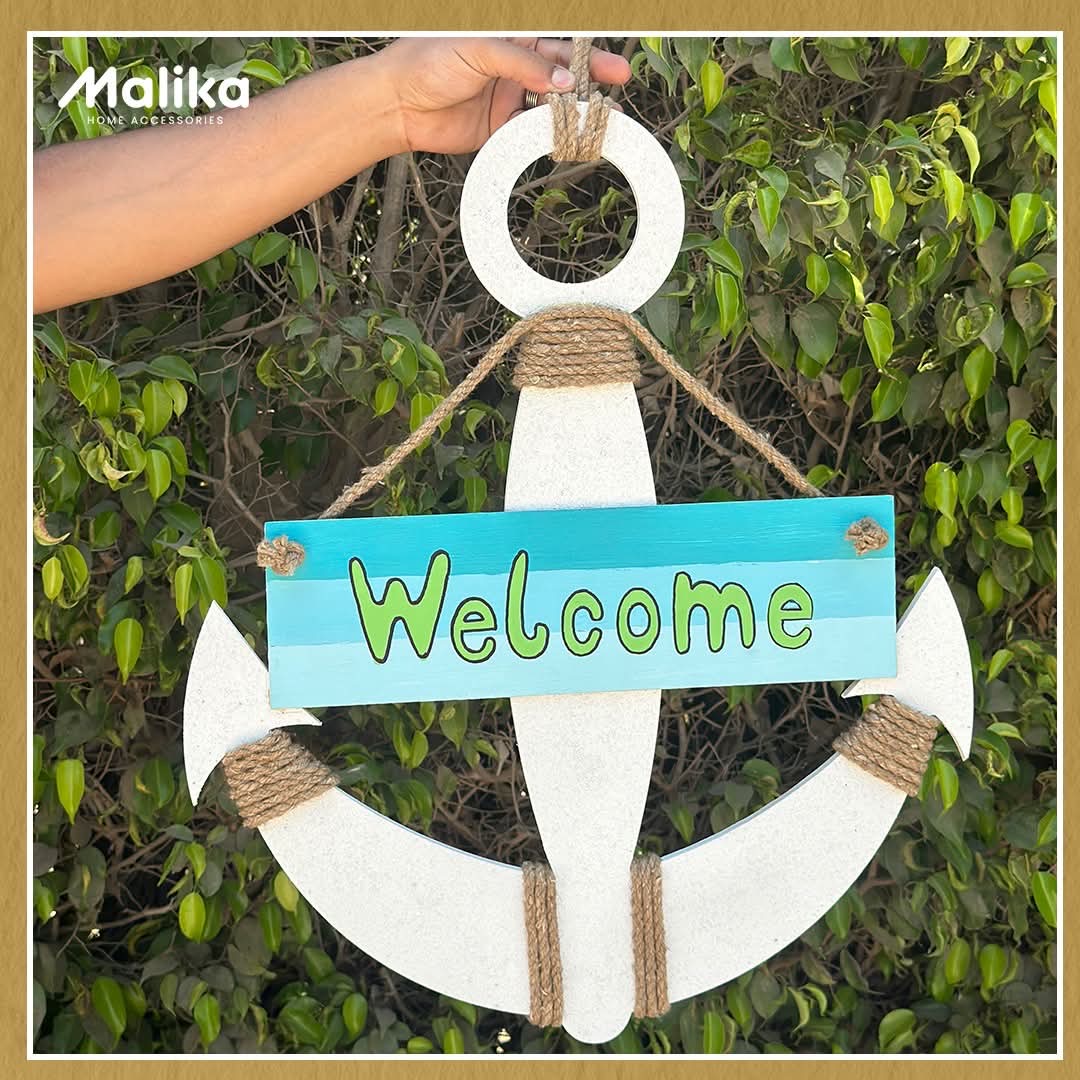 Artisanal Nautical Anchor "Welcome" Wall Art