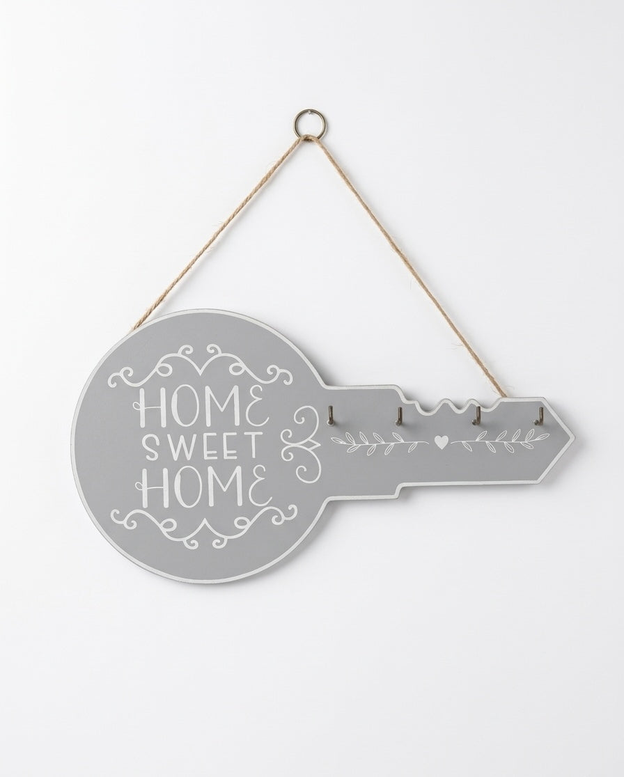 "Home Sweet Home" Key Shape Wooden Wall Hanger