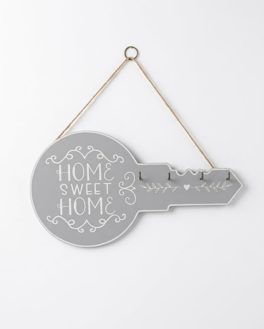 "Home Sweet Home" Key Shape Wooden Wall Hanger