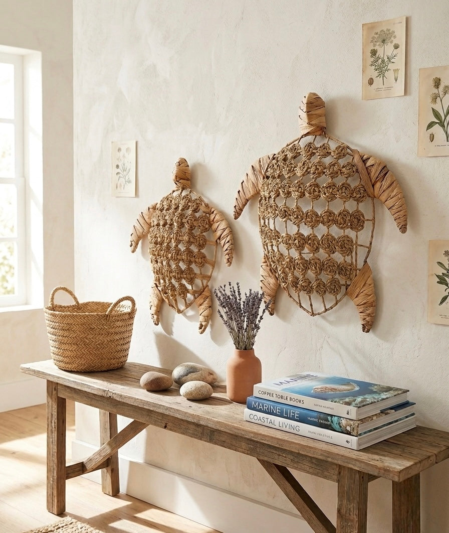 Handcrafted Woven Turtle Wall Art