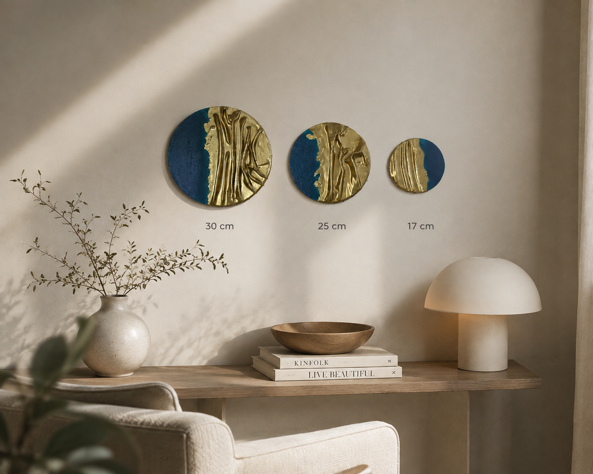 Modern Textured Circular Wall Art Set