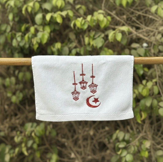 Ramadan Elegance: Embroidered Cotton Hand Towel
