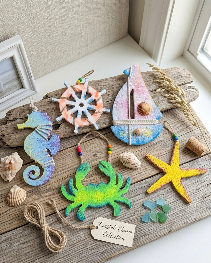 Coastal Charm Nautical Wall Art Set – 5 Pieces