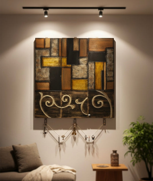Artisan Geometric Wood Wall Trio