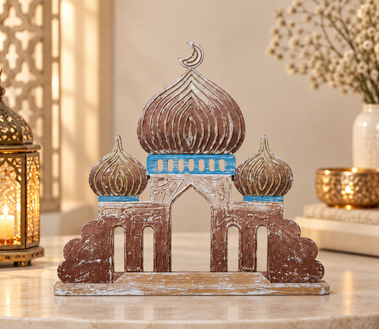Artisan Hand-Carved Wooden Mosque Decor