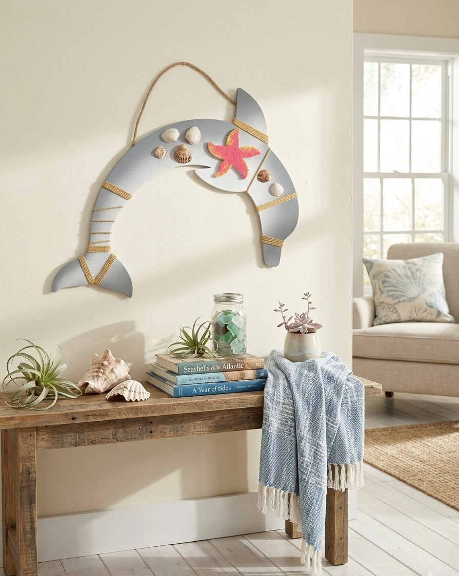 Nautical Dolphin Wooden Wall Hanging