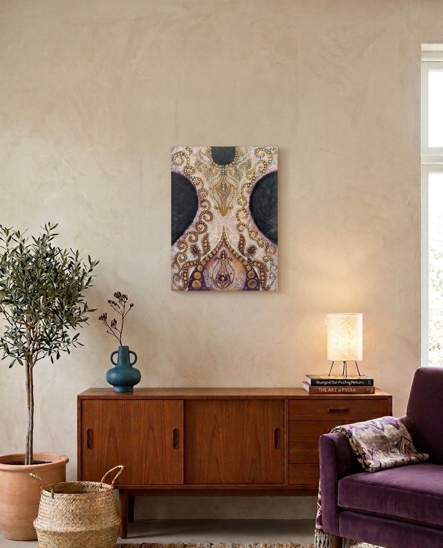 "Mystic Bloom" Mandala Canvas Wall Art (50x70 cm)